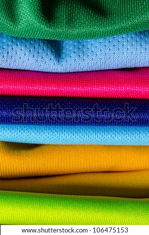 stack of color cloth close up shot