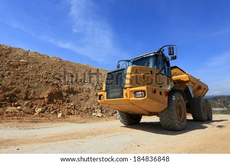 truck in action on a construction site