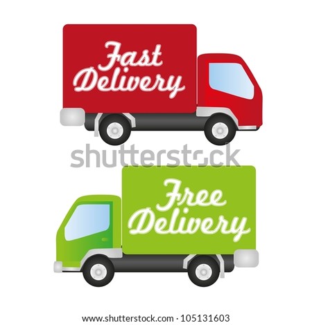 Truck Fast And Free Delivery, Vector Illustration - 105131603 ...