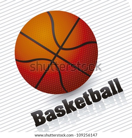 illustration of basketball ball on a background of gray lines, vector illustration