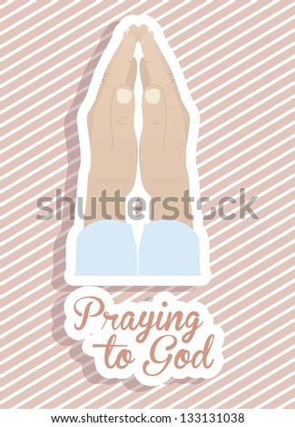 Illustration religious person prayer to God, vector illustration