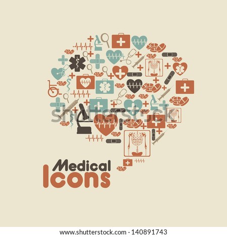 medical icons over cream background vector illustration Imagine de stoc © 