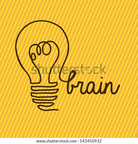 brain design over orange background vector illustration