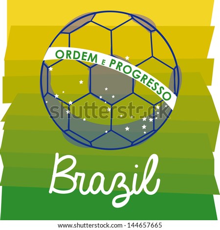soccer brazilian over wooden background vector illustration