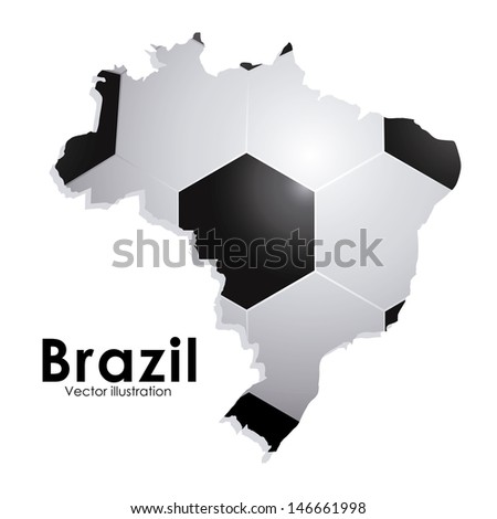 soccer brazilian over white background vector illustration 