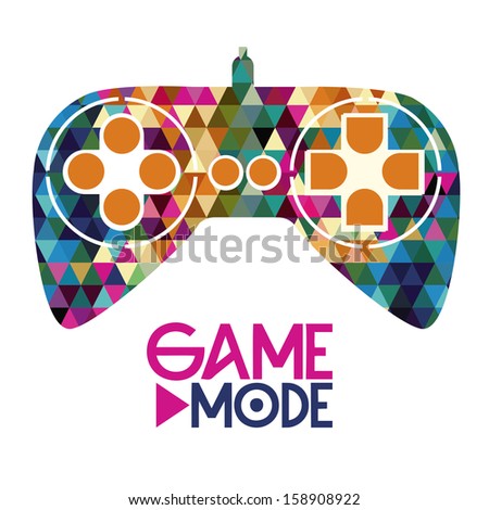 joystick design over geometric  background vector illustration