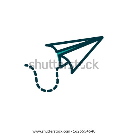 Origami paperplane design, Travel paper airplane fly transport aviation flight vacation and transportation theme Vector illustration