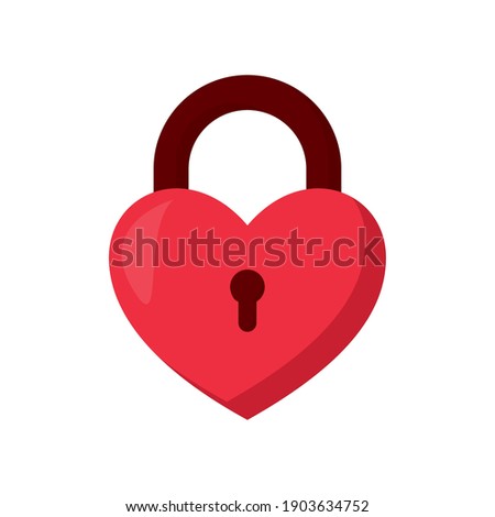 padlock with a shape of heart vector illustration design
