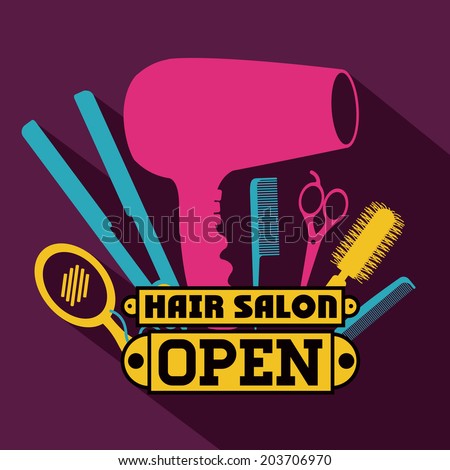 Similar – Image, Stock Photo Hairdresser tools over a many color and natural wigs