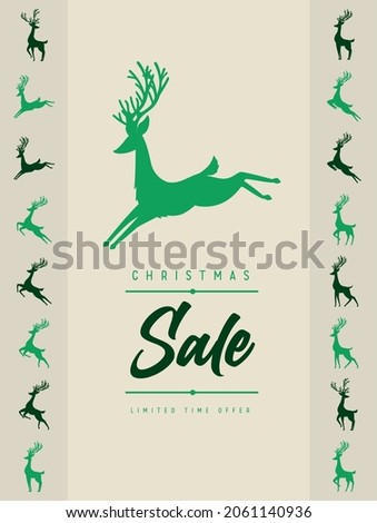 christmas sale cartel with reindeer