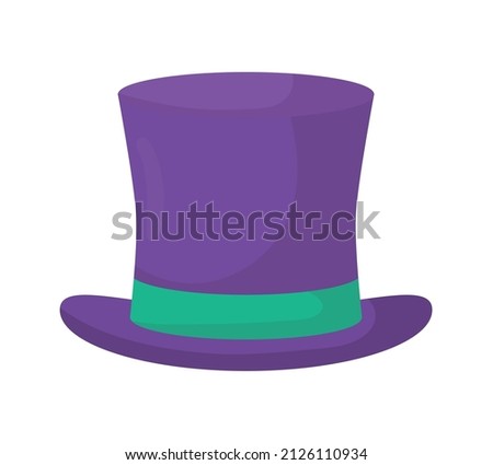 purple top hat over white