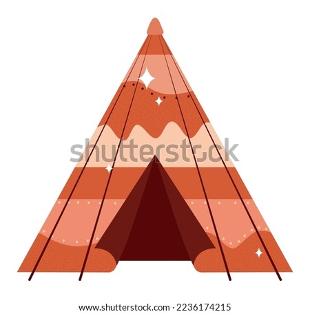 orange tent design over white