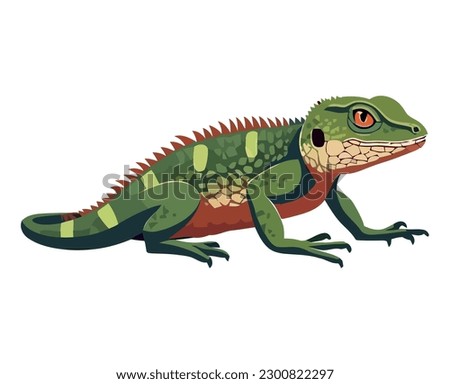 Colorful reptile animal isolated icon