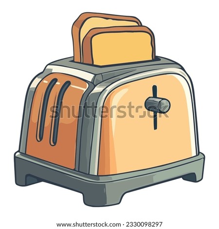 Orange toaster design over white