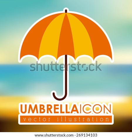 umbrella  design over landscape background, vector illustration