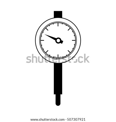 black silhouette micrometer with gauge needle