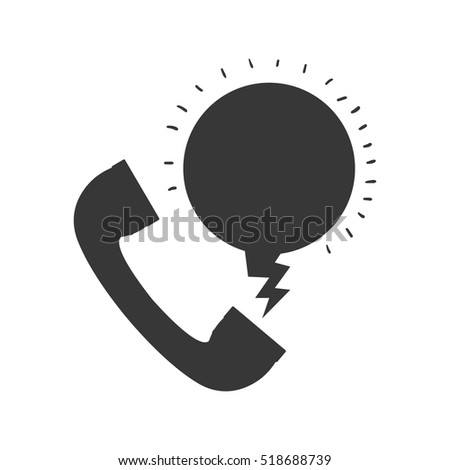 monochrome silhouette with telephone calling message