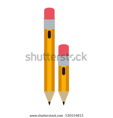 big and small design pencil with eraser