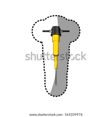 dotted sticker demolition drill tool icon