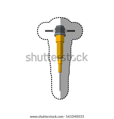 dotted sticker demolition drill tool icon