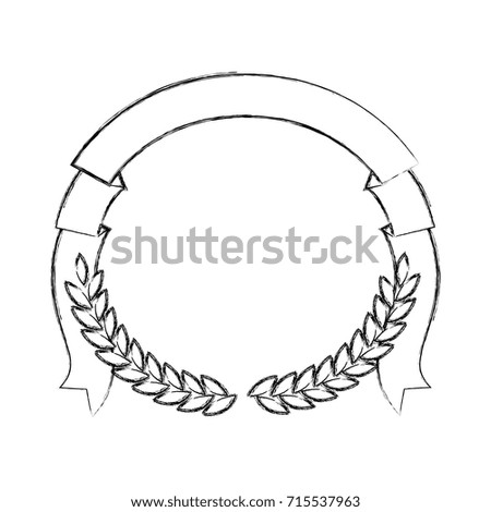 monochrome blurred olive branches and ribbon on top vector illustration