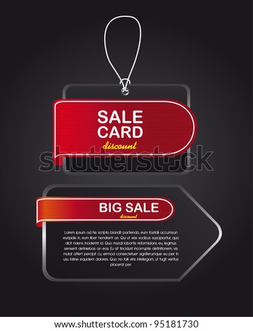black big sale tags over black background. vector