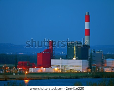 Theiss, AUSTRIA - 17  March 2015: The thermal power plant in Theiss, Lower Austria, is owned by the supplier EVN AG. It was activated in 1974.
