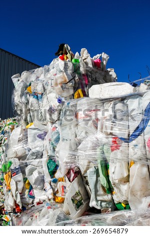 Almada, Portugal 2014: Pile of waste and trash for recycling or safe disposal, .