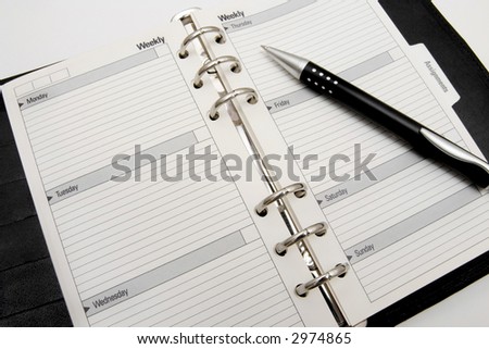 Blank business agenda  ready for writing