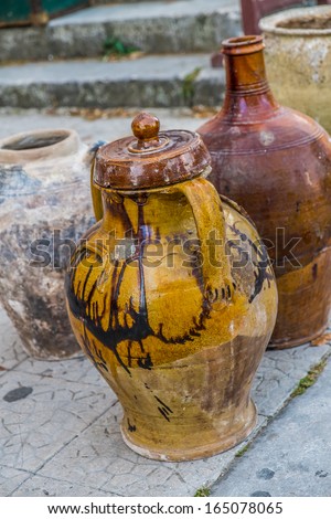 Old ceramic jars from the south of Italy