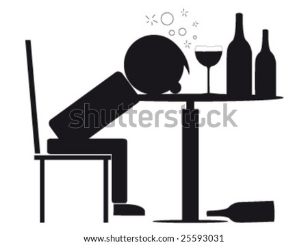 Vector Silhouette Illustration Of A Person Drunk - 25593031 : Shutterstock