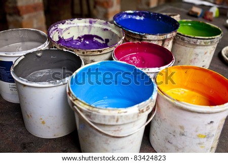Photo of some natural colors in buckets