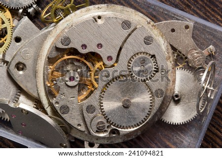 Old clock mechanism in macro scale
