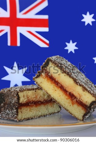 Delicious Jamfilled Lamington Traditional Australian Cake Stock Photo  90626896 | Shutterstock