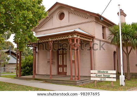 Heritage-listed court house (c1870) in Woodend, Victoria, Australia.