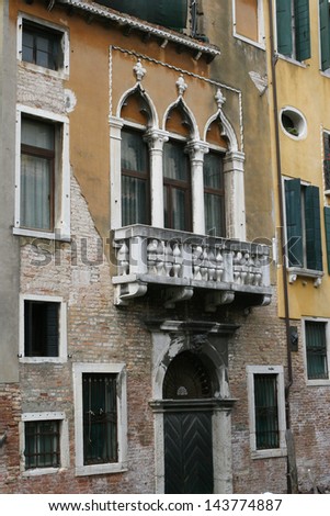 Venice building fragments palaces window