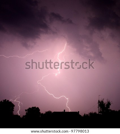 Lightning strike in the darkness
