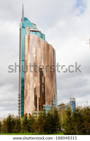 ASTANA, KAZAKHSTAN - APRIL 27: New business district in the capital of Kazakhstan on April 27, 2013 in Astana.