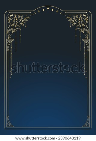 Vector template. Rectangular frame with columns and branches