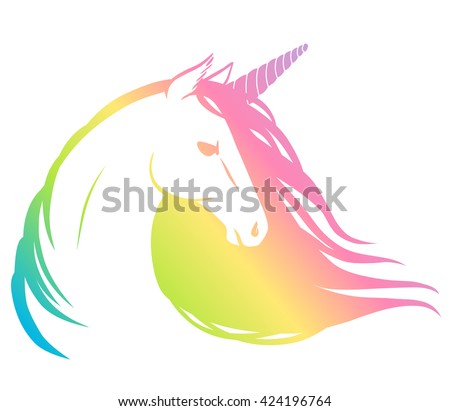 Rainbow Unicorn. Vector Illustration - 424196764 : Shutterstock