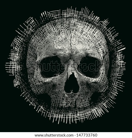 Design for t-shirt print with skull and textures. vector illustration.