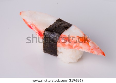 Traditional Japanese meal on a white background.