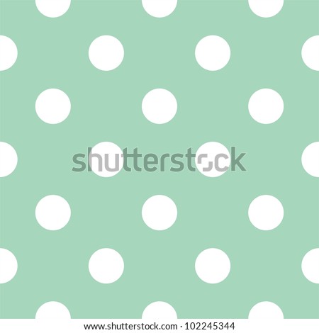 Seamless Pattern With Huge White Polka Dots On A Retro Vintage Mint ...