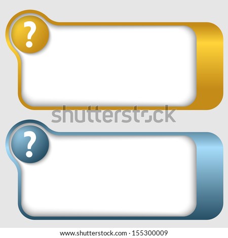 set of two abstract text frames with question mark