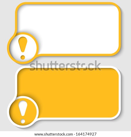 two yellow text frame and exclamation mark
