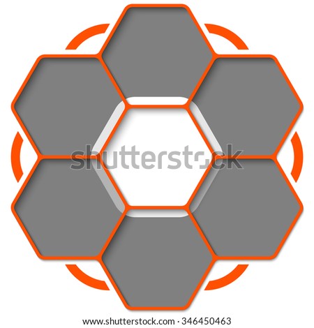 Set of seven hexagons for your text