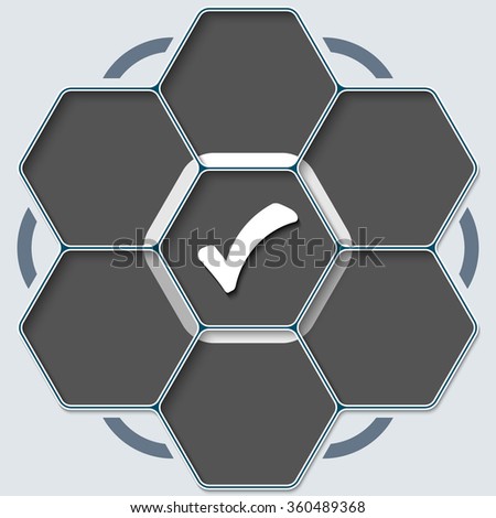 Set of seven hexagons for your text and check box