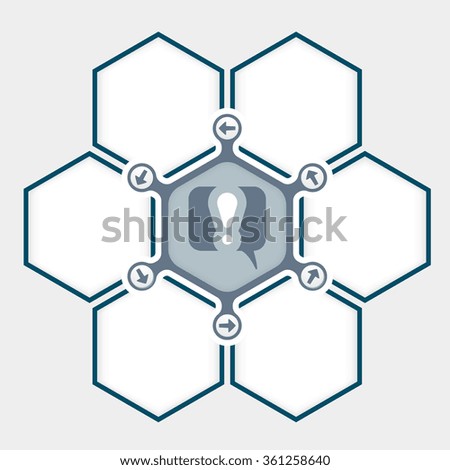 Abstract hexagons for your text and exclamation mark