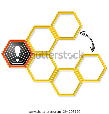 Vector hexagons for your text and exclamation mark