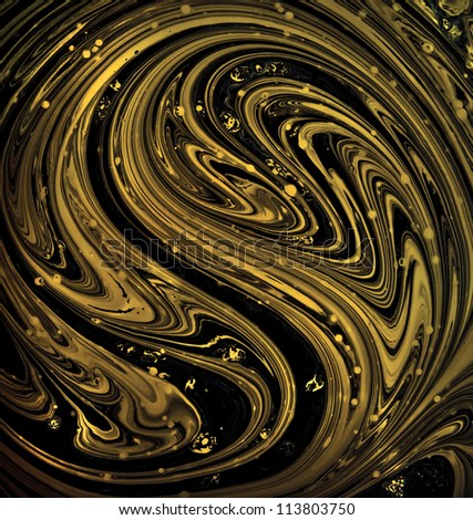 Liquid gold swirling pattern